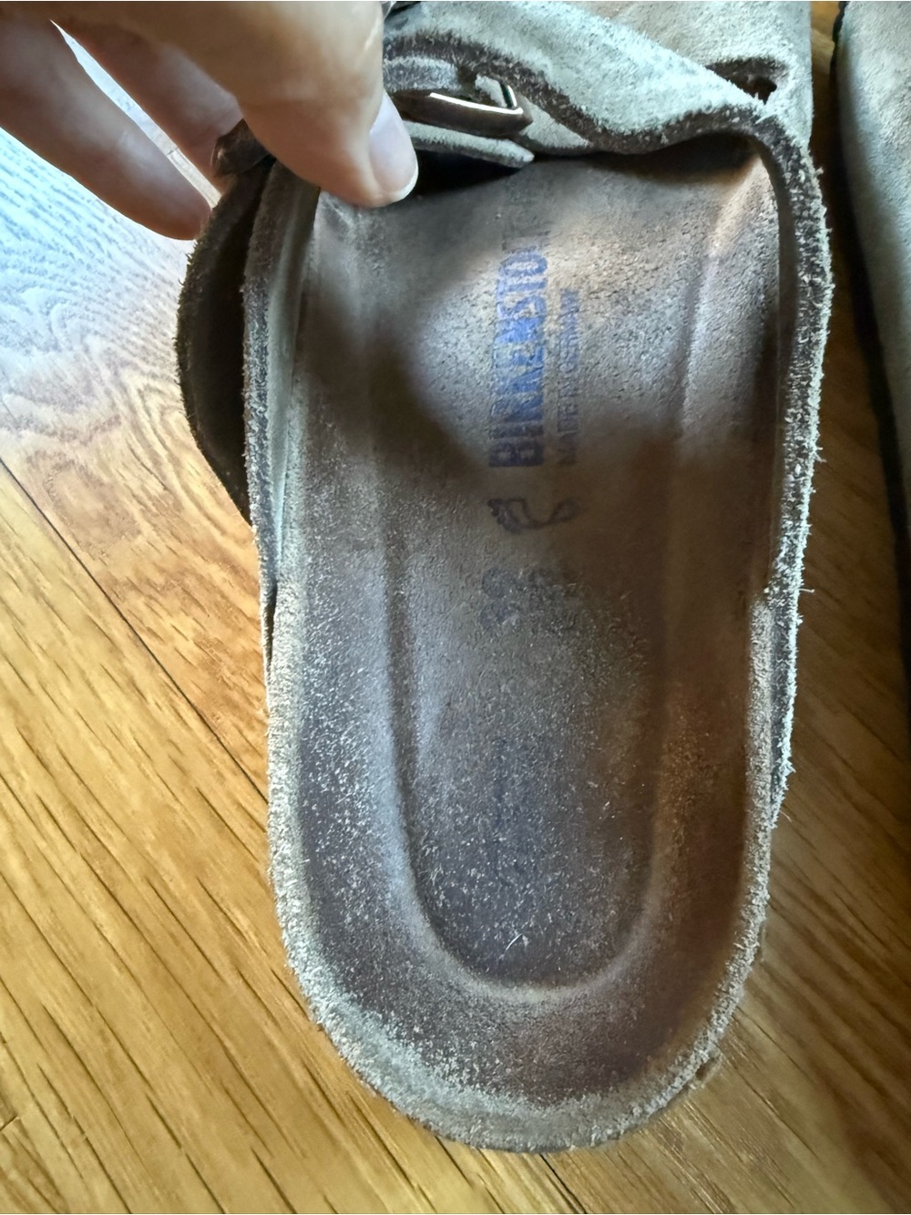 Birkenstock Suede Arizona Sandals in Taupe - Picture 5 of 9
